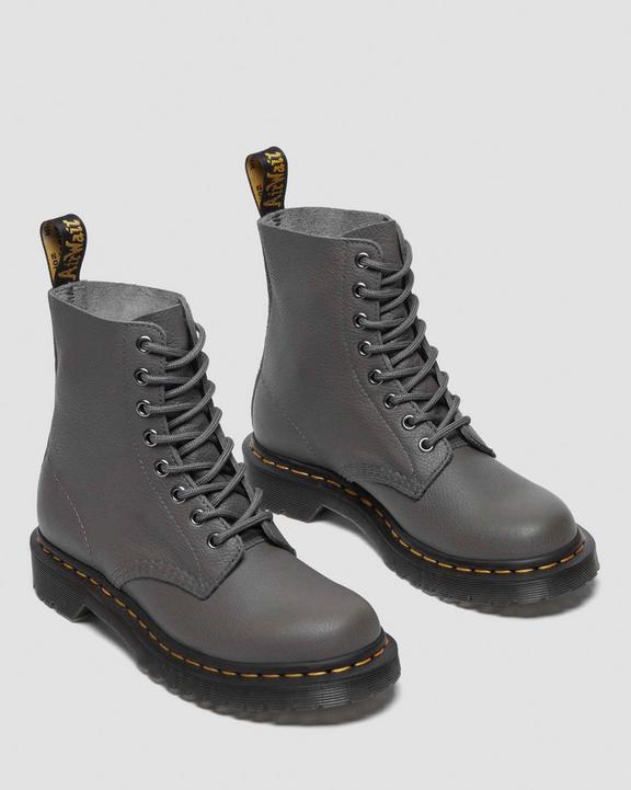 Dr. Martens 1460 Virginia Leather Boots Szare | SN-DM84220