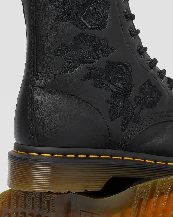 Dr. Martens 1460 Vonda Mono Floral Boots Czarne | SN-DM84271