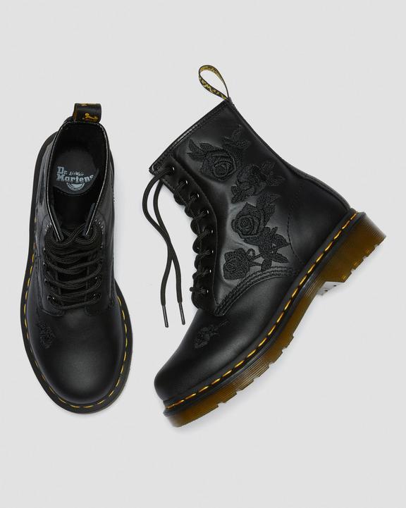 Dr. Martens 1460 Vonda Mono Floral Boots Czarne | SN-DM84271