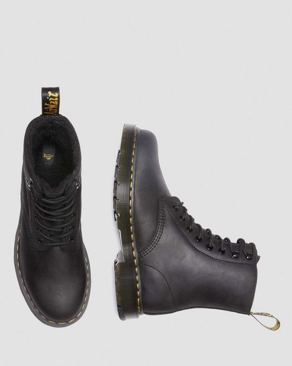 Dr. Martens 1460 Wintergrip Outlaw Leather Lace Up Boots Czarne | SN-DM84802