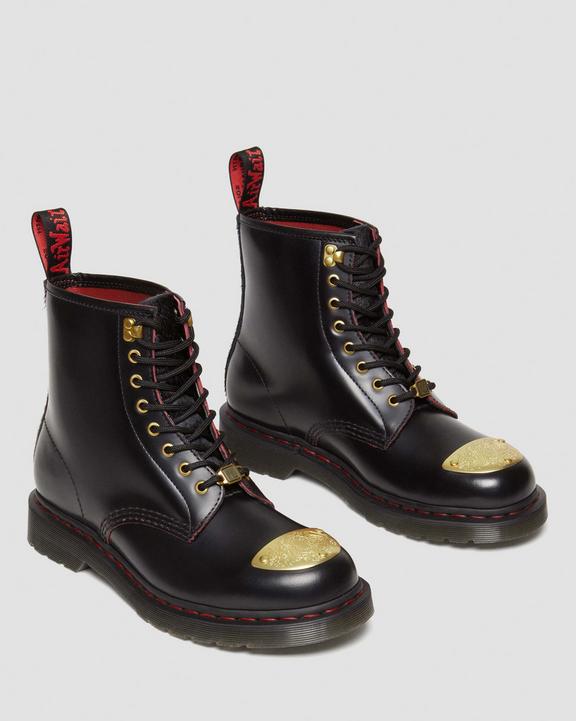 Dr. Martens 1460 Year of the Dragon Leather Lace Up Boots Black/Red/Black | SN-DM84230