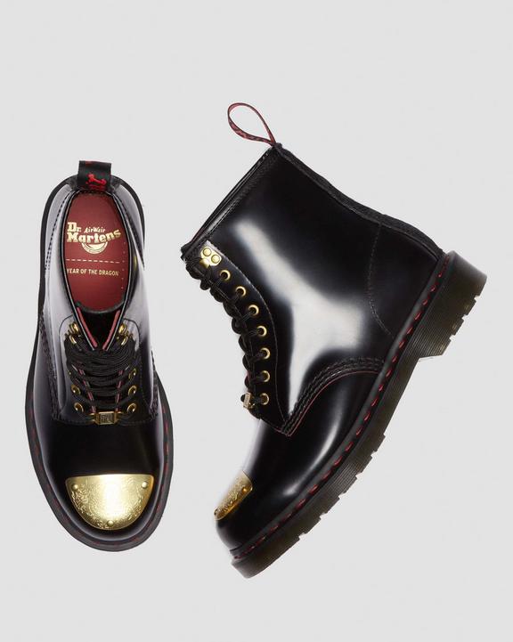 Dr. Martens 1460 Year of the Dragon Leather Lace Up Boots Black/Red/Black | SN-DM84230