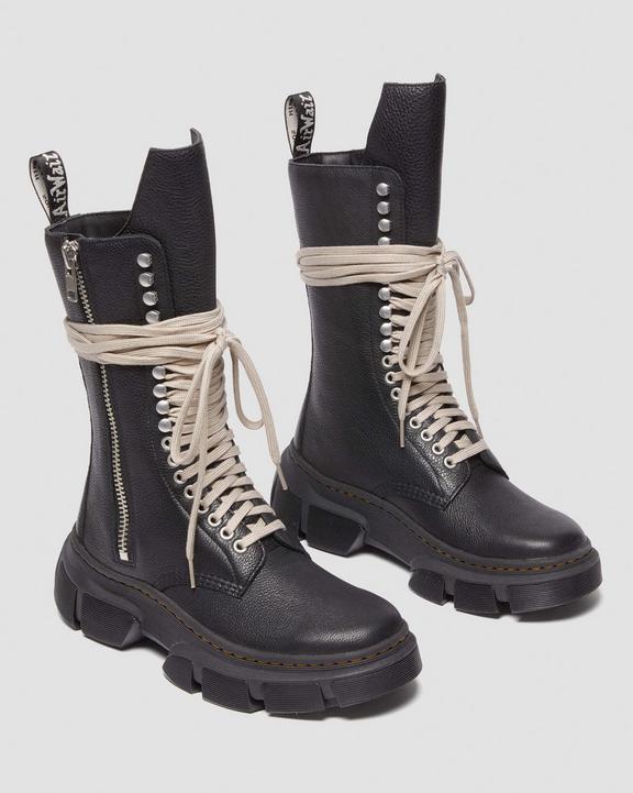 Dr. Martens 1918 Rick Owens DMXL Tall Leather Lace Up Boots Czarne | SN-DM84791