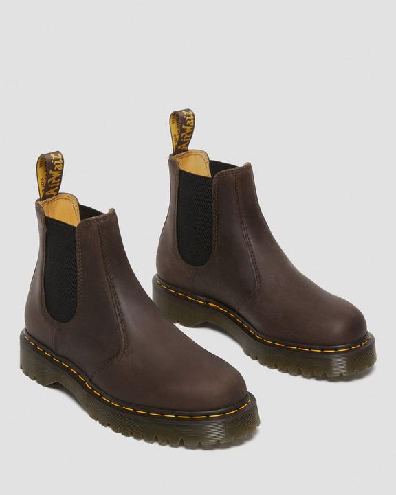 Dr. Martens 2976 Bex Crazy Horse Chelsea Boots Ciemny Brązowe | SN-DM84848