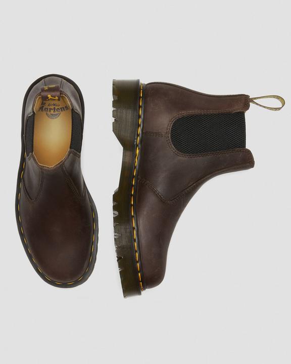 Dr. Martens 2976 Bex Crazy Horse Chelsea Boots Ciemny Brązowe | SN-DM84848