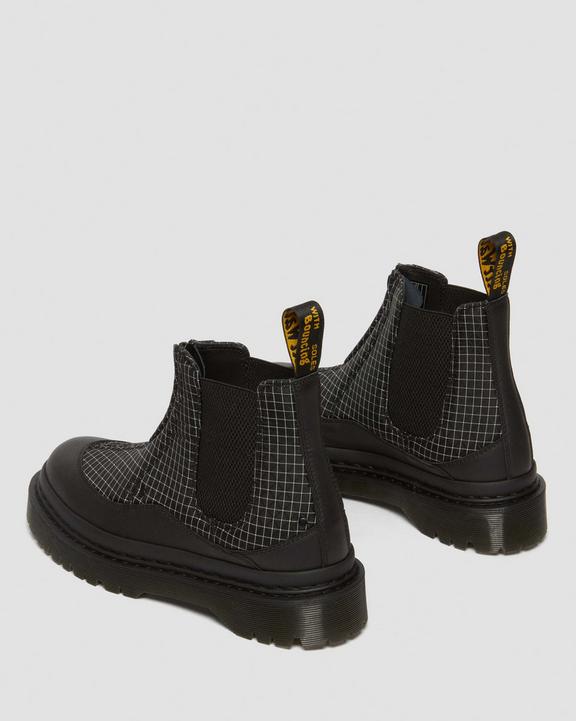 Dr. Martens 2976 Bex Ripstop Grid Chelsea Boots Black/Black/White | SN-DM84242