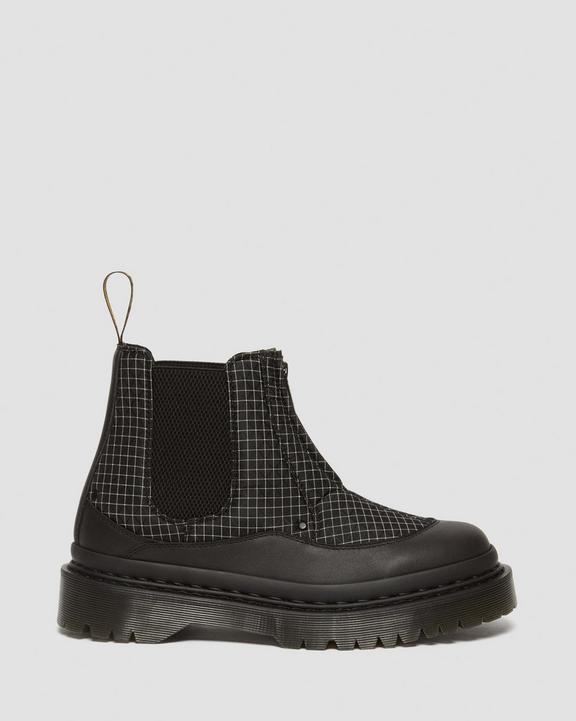 Dr. Martens 2976 Bex Ripstop Grid Chelsea Boots Black/Black/White | SN-DM84242