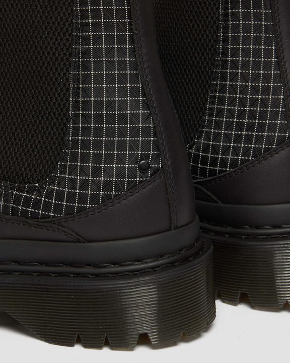 Dr. Martens 2976 Bex Ripstop Grid Chelsea Boots Black/Black/White | SN-DM84242