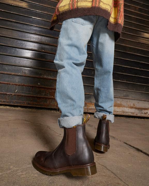 Dr. Martens 2976 Crazy Horse Leather Chelsea Boots Brązowe | SN-DM84364