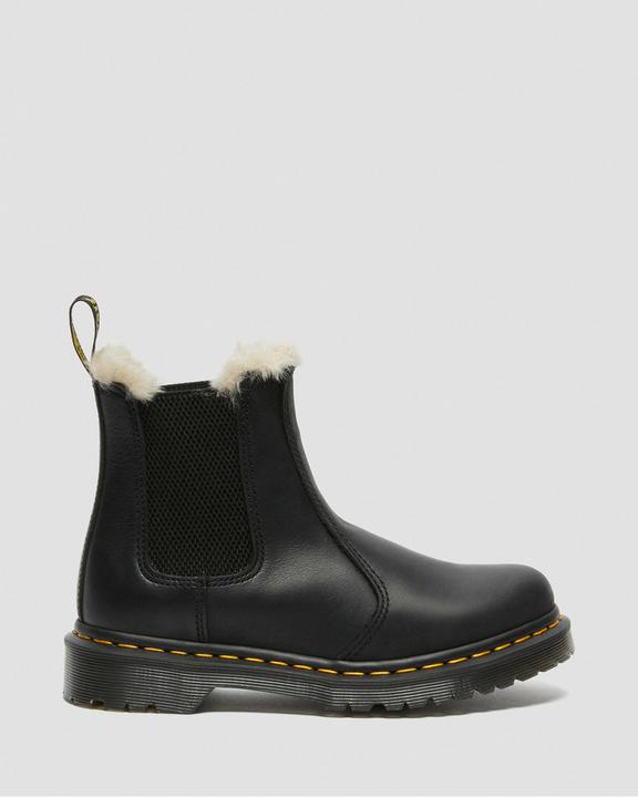 Dr. Martens 2976 Faux Fur Lined Chelsea Boots Czarne | SN-DM84233