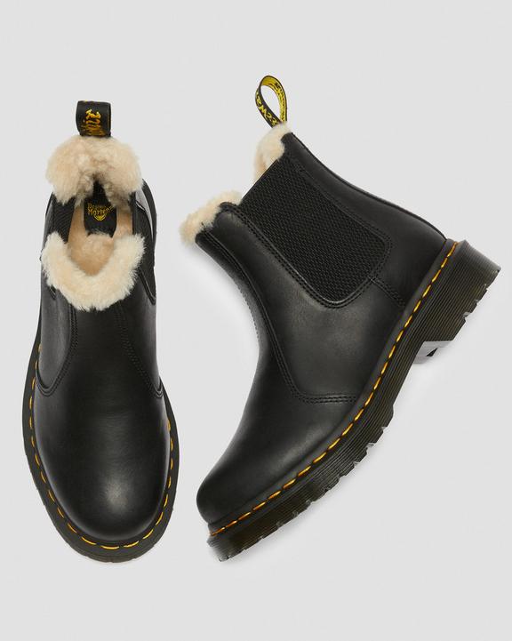 Dr. Martens 2976 Faux Fur Lined Chelsea Boots Czarne | SN-DM84233