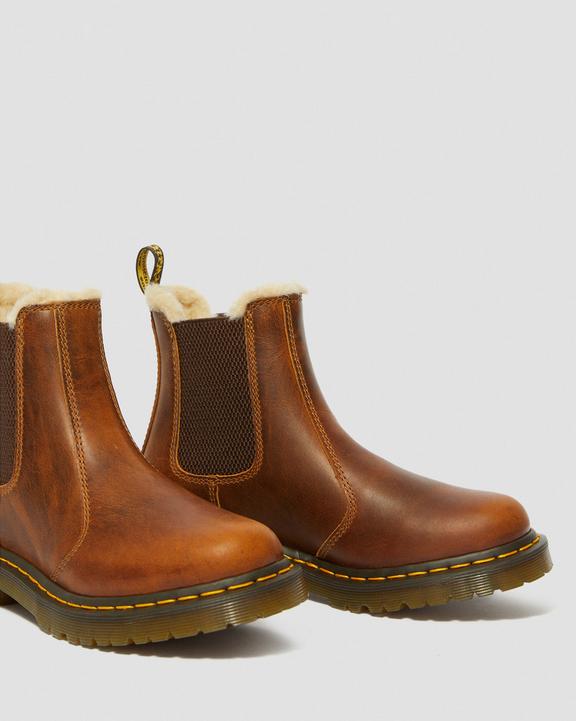 Dr. Martens 2976 Faux Fur Lined Chelsea Boots Brązowe | SN-DM84239