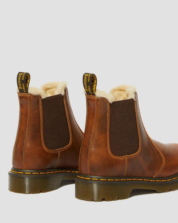 Dr. Martens 2976 Faux Fur Lined Chelsea Boots Brązowe | SN-DM84239