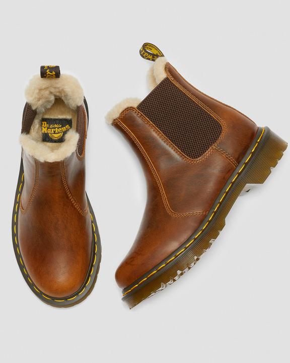 Dr. Martens 2976 Faux Fur Lined Chelsea Boots Brązowe | SN-DM84239