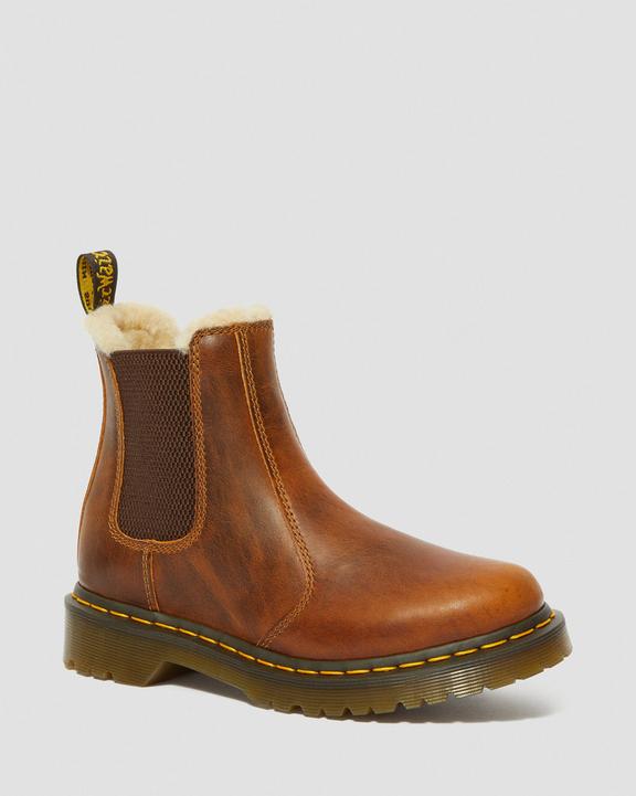 Dr. Martens 2976 Faux Fur Lined Chelsea Boots Brązowe | SN-DM84239