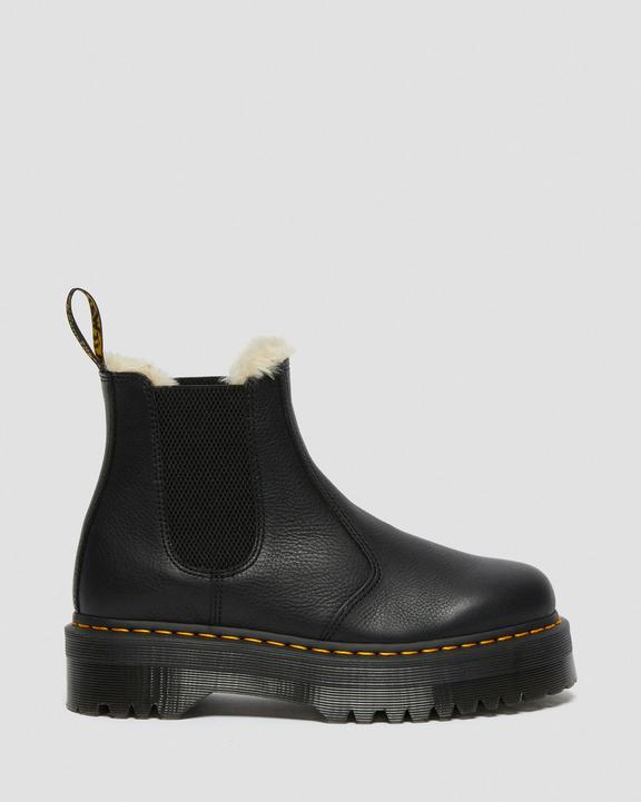 Dr. Martens 2976 Faux Fur Lined Platform Chelsea Boots Czarne | SN-DM84327