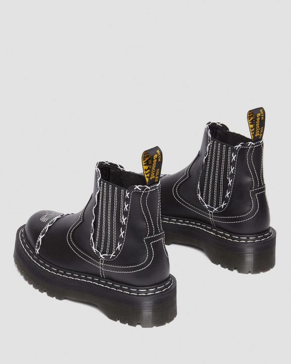 Dr. Martens 2976 Gothic Americana Leather Platform Chelsea Boots Czarne | SN-DM84348