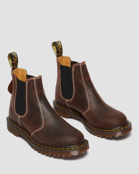 Dr. Martens 2976 Made in England Wax Commander Chelsea Boots Brązowe | SN-DM84157