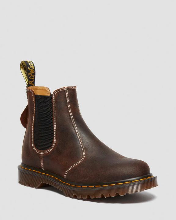 Dr. Martens 2976 Made in England Wax Commander Chelsea Boots Brązowe | SN-DM84908