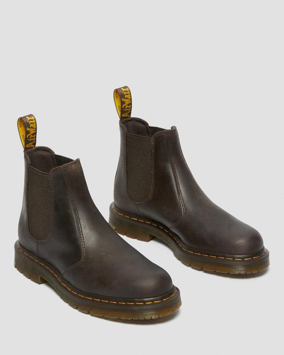 Dr. Martens 2976 Slip Resistant Leather Chelsea Boots Ciemny Brązowe | SN-DM84305