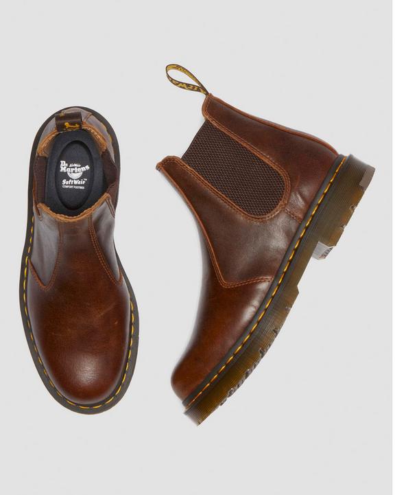 Dr. Martens 2976 Slip Resistant Parker Life Shield Chelsea Boots Ciemny Brązowe | SN-DM84365