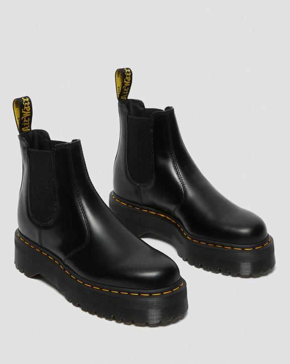 Dr. Martens 2976 Smooth Leather Platform Chelsea Boots Czarne | SN-DM84359