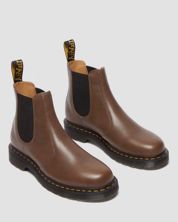 Dr. Martens 2976 Yellow Stitch Artimus Chelsea Boots Khaki | SN-DM84323