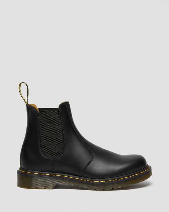 Dr. Martens 2976 Yellow Stitch Smooth Leather Chelsea Boots Czarne | SN-DM84334