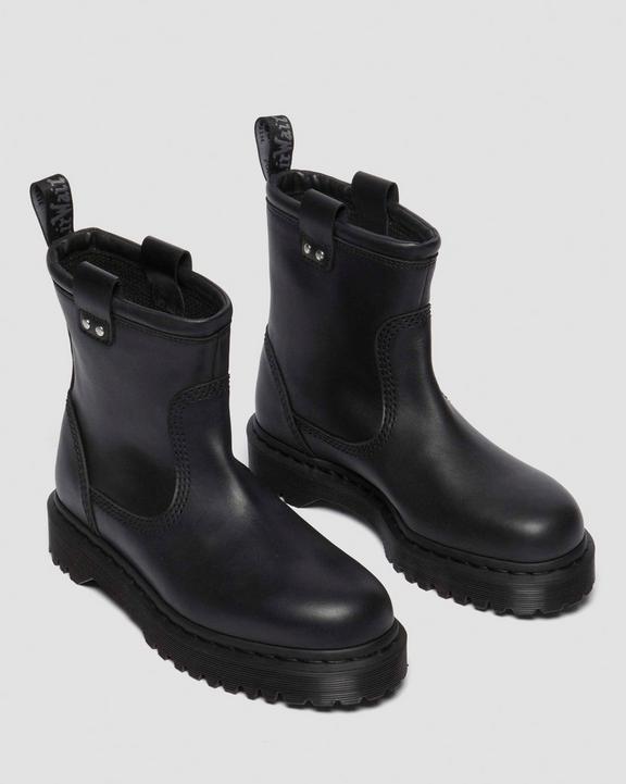 Dr. Martens Anistone Lo Leather Biker Boots Czarne | SN-DM84313