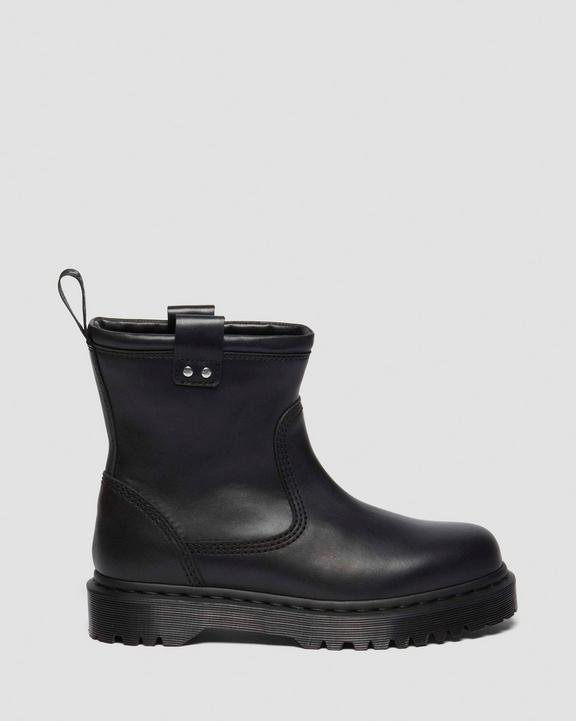 Dr. Martens Anistone Lo Leather Biker Boots Czarne | SN-DM84313