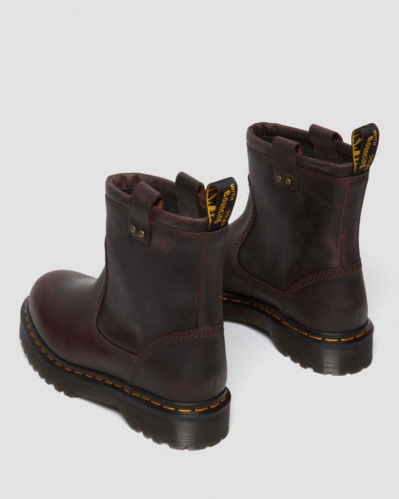 Dr. Martens Anistone Lo Leather Biker Boots Ciemny Brązowe | SN-DM84317