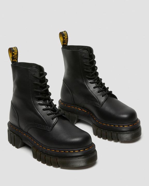 Dr. Martens Audrick Nappa Leather Platform Ankle Boots Czarne | SN-DM84824