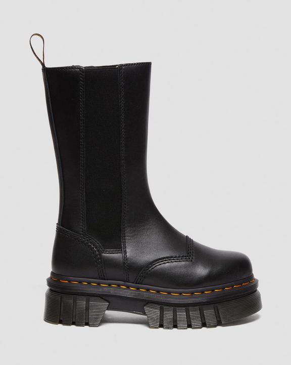 Dr. Martens Audrick Tall Nappa Leather Platform Chelsea Boots Czarne | SN-DM84339