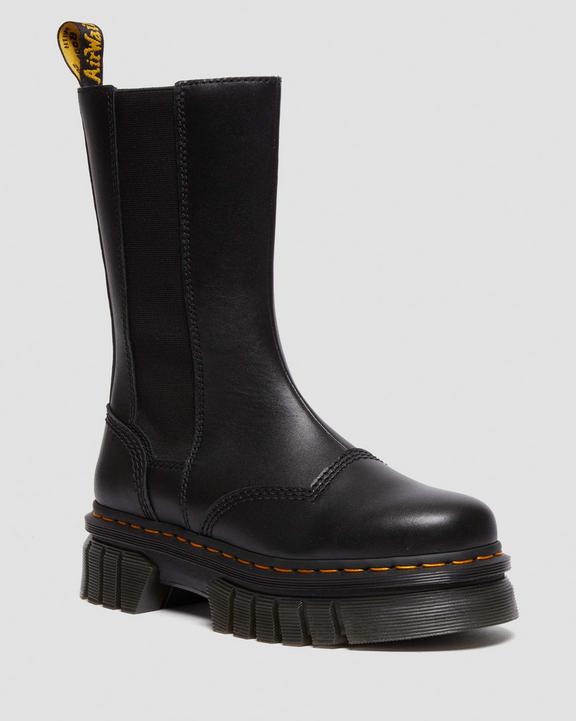 Dr. Martens Audrick Tall Nappa Leather Platform Chelsea Boots Czarne | SN-DM84339