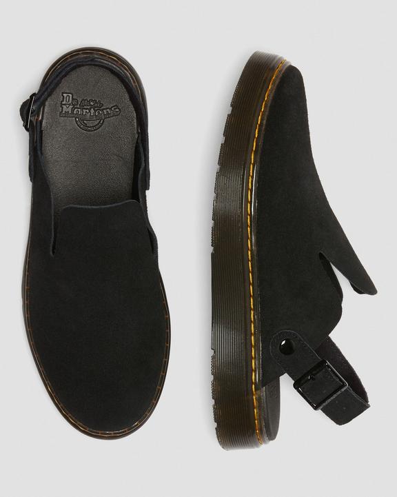 Dr. Martens Carlson Suede Casual Slingback Mules Czarne | SN-DM84957