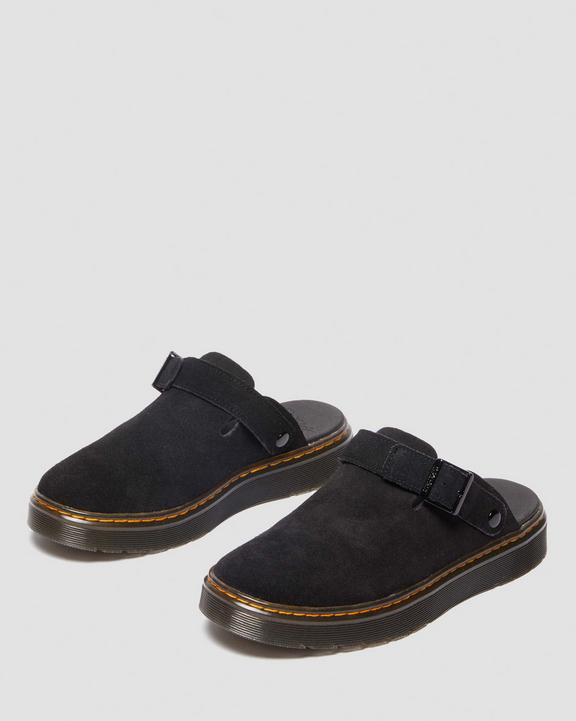 Dr. Martens Carlson Suede Casual Slingback Mules Czarne | SN-DM84957