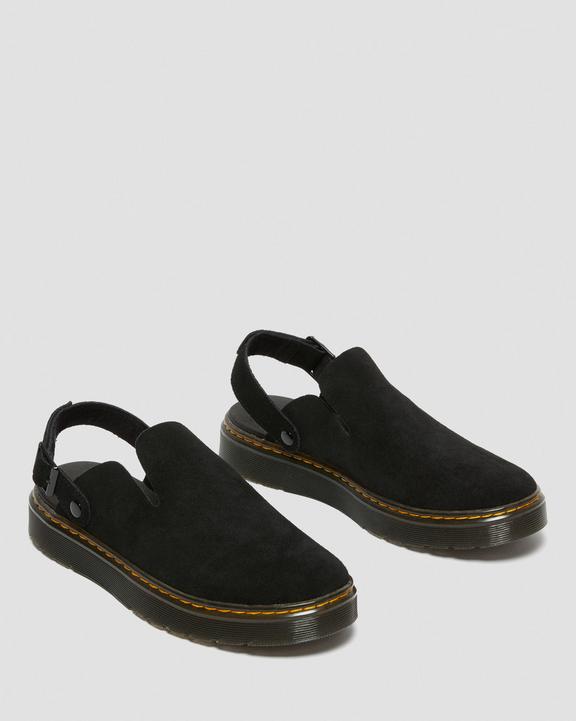 Dr. Martens Carlson Suede Casual Slingback Mules Czarne | SN-DM84957