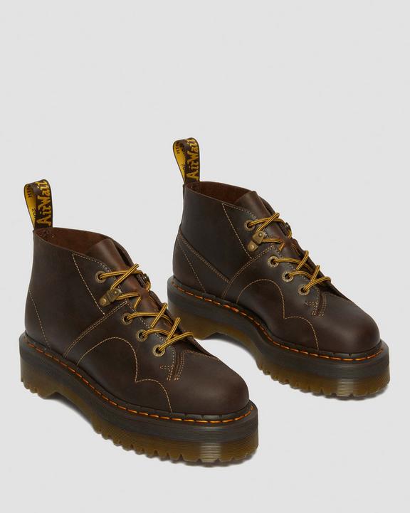 Dr. Martens Church Arc Crazy Horse Platform Monkey Boots Ciemny Brązowe | SN-DM84228