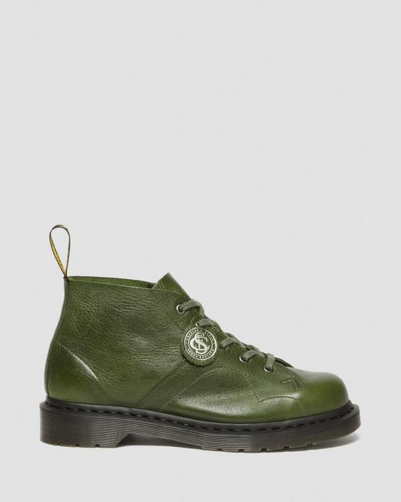 Dr. Martens Church Buckingham Leather Monkey Boots Zielone | SN-DM84265