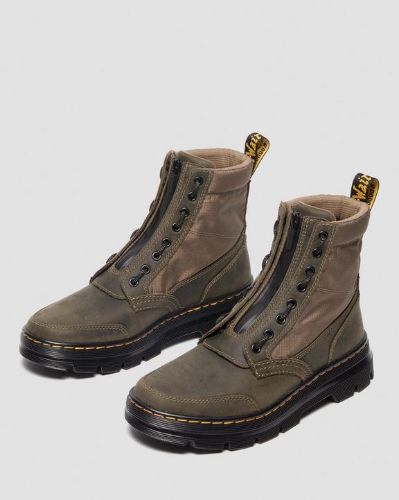 Dr. Martens Combs Jungle Zip Casual Boots Khaki/Olive | SN-DM84165