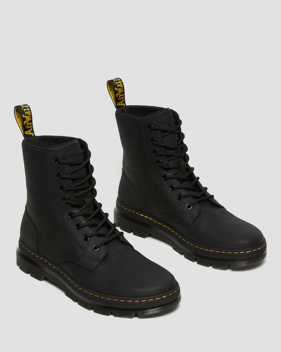 Dr. Martens Combs Leather Casual Boots Czarne | SN-DM84294