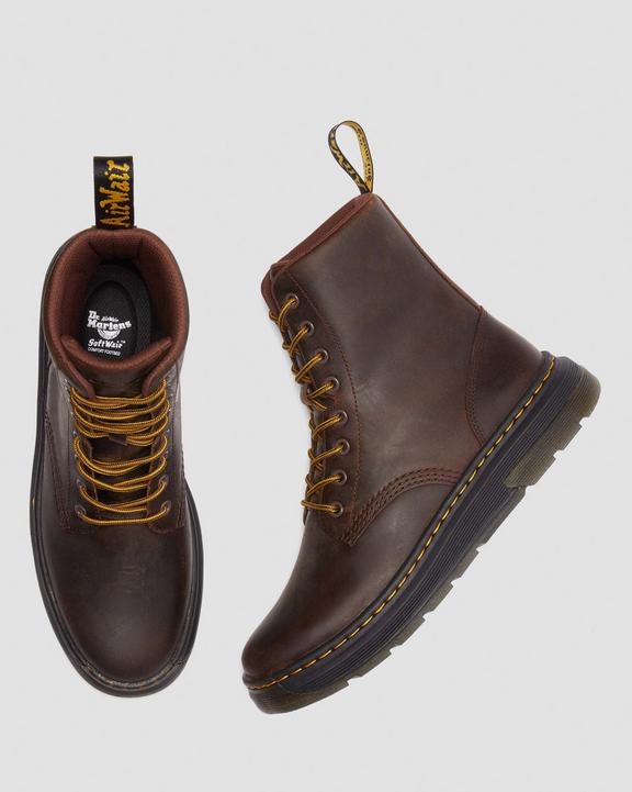 Dr. Martens Crewson Crazy Horse Leather Everyday Boots Ciemny Brązowe | SN-DM84149