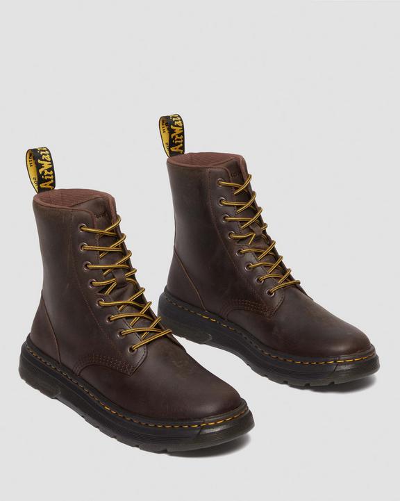 Dr. Martens Crewson Crazy Horse Leather Everyday Boots Ciemny Brązowe | SN-DM84149