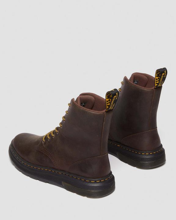 Dr. Martens Crewson Crazy Horse Leather Everyday Boots Ciemny Brązowe | SN-DM84149