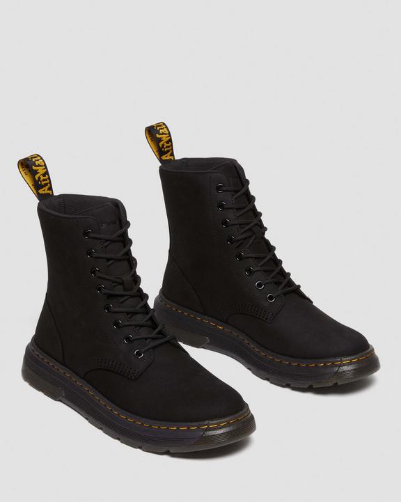 Dr. Martens Crewson Nubuck Leather Everyday Boots Czarne | SN-DM84148