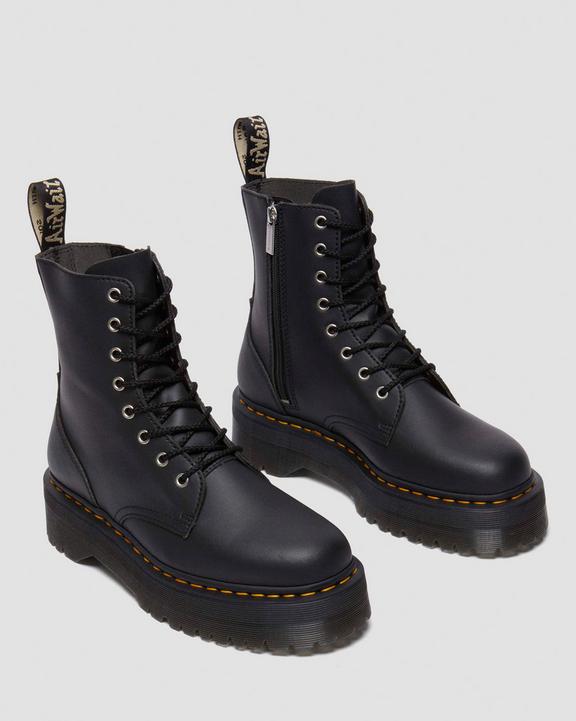 Dr. Martens Jadon Boot Genix Nappa Reclaimed Leather Platforms Czarne | SN-DM84181