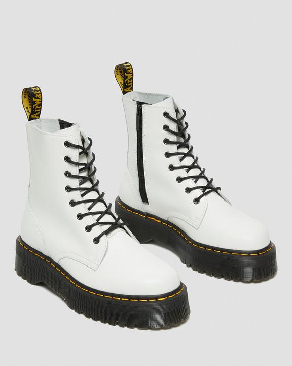 Dr. Martens Jadon Boot Smooth Leather Platforms Białe | SN-DM84299