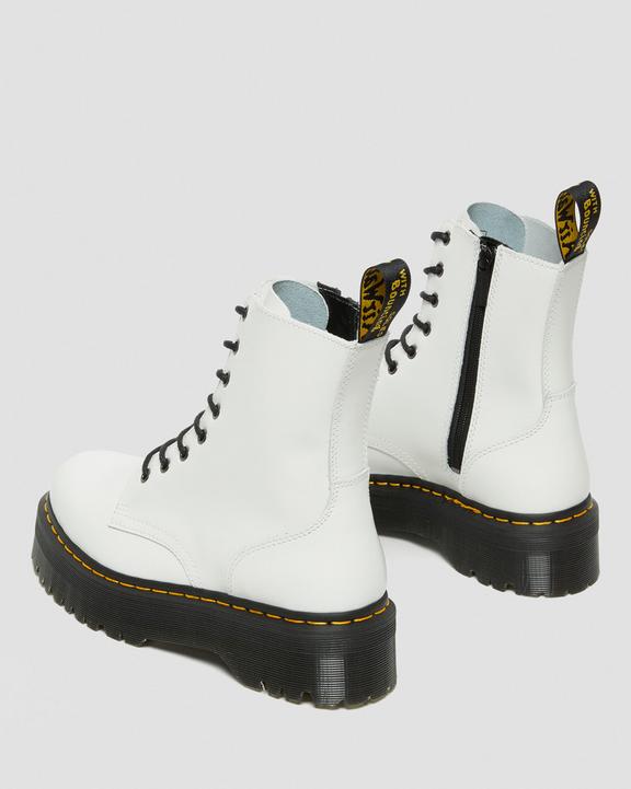 Dr. Martens Jadon Boot Smooth Leather Platforms Białe | SN-DM84299