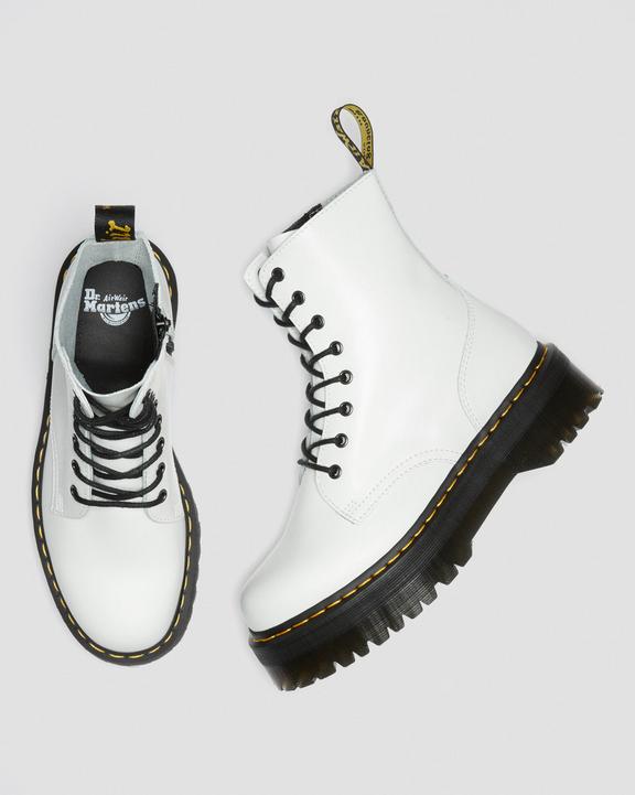 Dr. Martens Jadon Boot Smooth Leather Platforms Białe | SN-DM84299