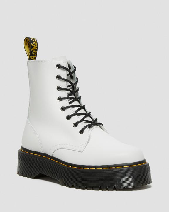 Dr. Martens Jadon Boot Smooth Leather Platforms Białe | SN-DM84299